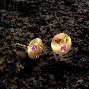 Tutti Frutti Ohrstecker bunt 3 rund