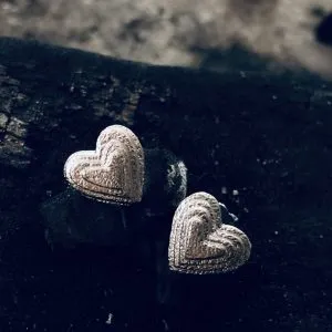 Ohrstecker Herz Platin