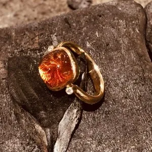 Ring Madaira Citrin Rotgold Brillant