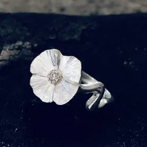 Ring Mohn Silber Brilliant
