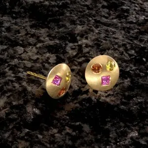 Tutti Frutti Ohrstecker bunt 3 rund