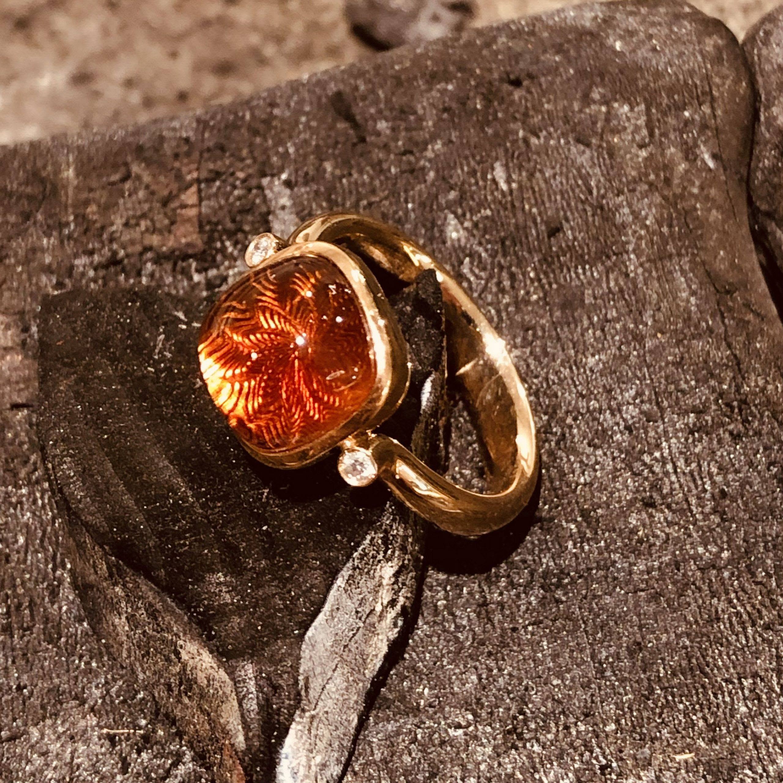 Ring Madaira Citrin Rotgold Brillant Ring Madaira Citrin Rotgold Brillant