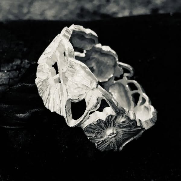 Ring Mohn Silber