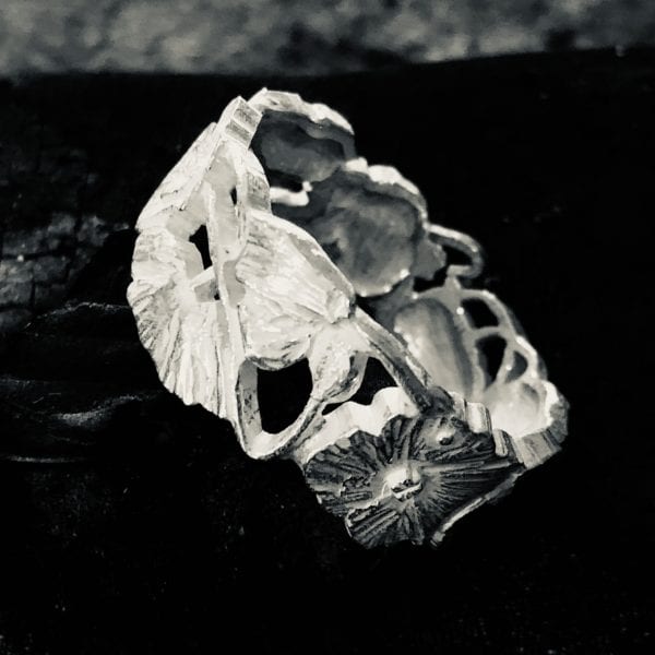 Ring Mohn Silber