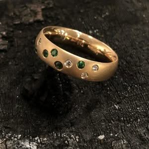 Ring Rotgold Tsavorit Brillant