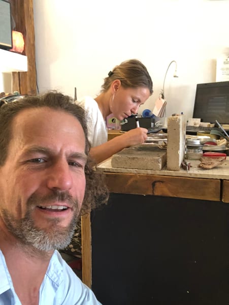 Arbeit an einem neuen Unikat bei der Workation in Primosten